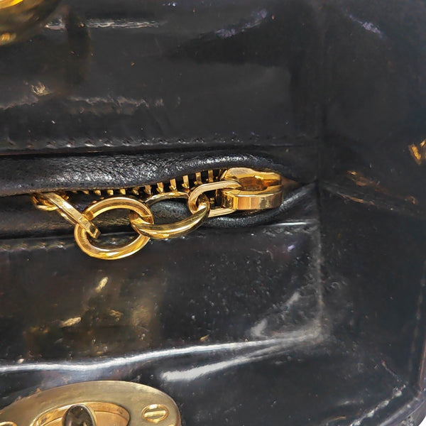 Lady Dior Medium Cannage Patent Leather Black