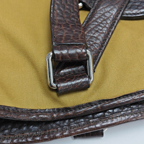 Fabric Top Handle Bag Brown