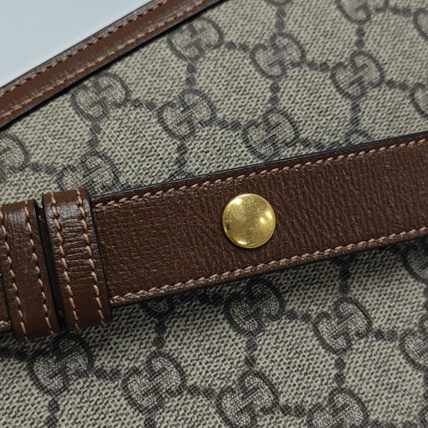 Horsebit 1955 Medium Monogram Coated Canvas Beige