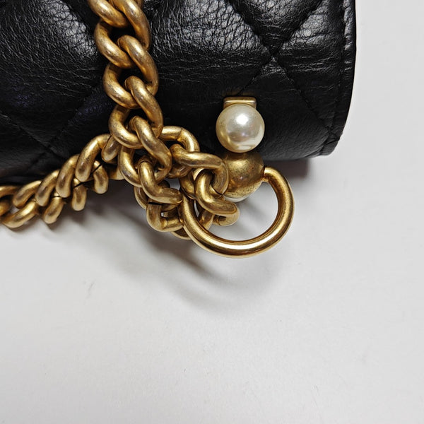 Quilted Calfskin Shoulder Bag Black