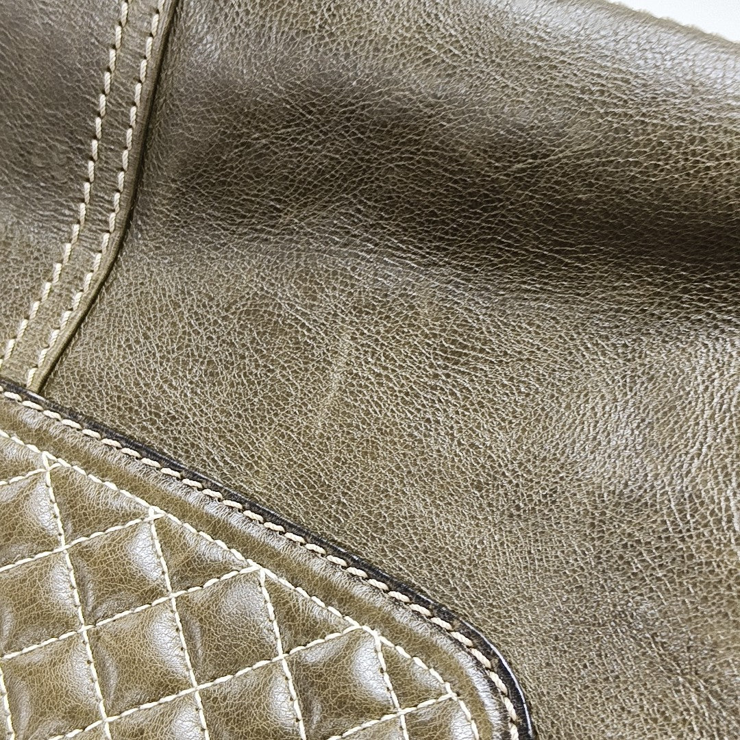 BOOGIE Medium Quilted Calfskin Green