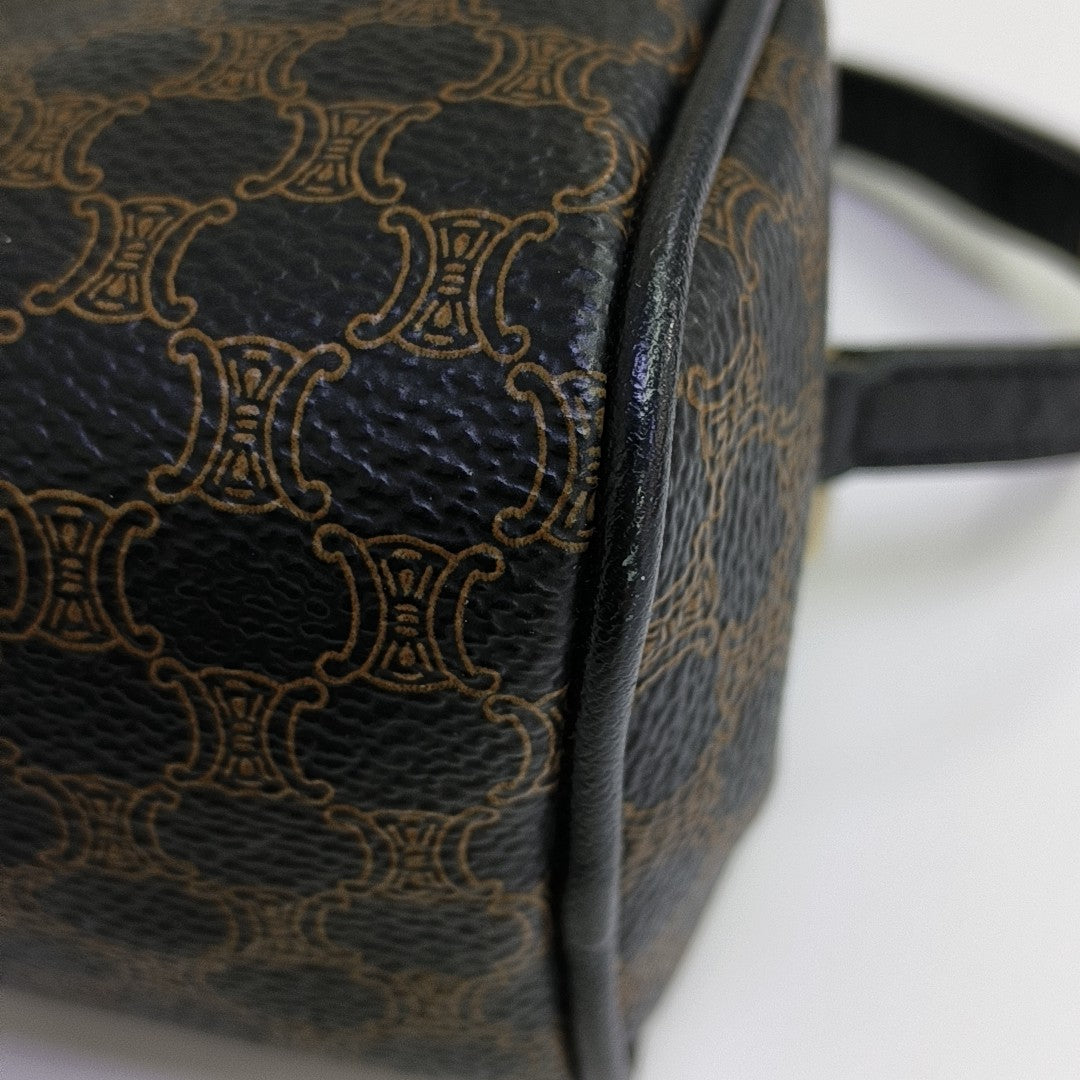 Coated Canvas Shoulder Bag Black