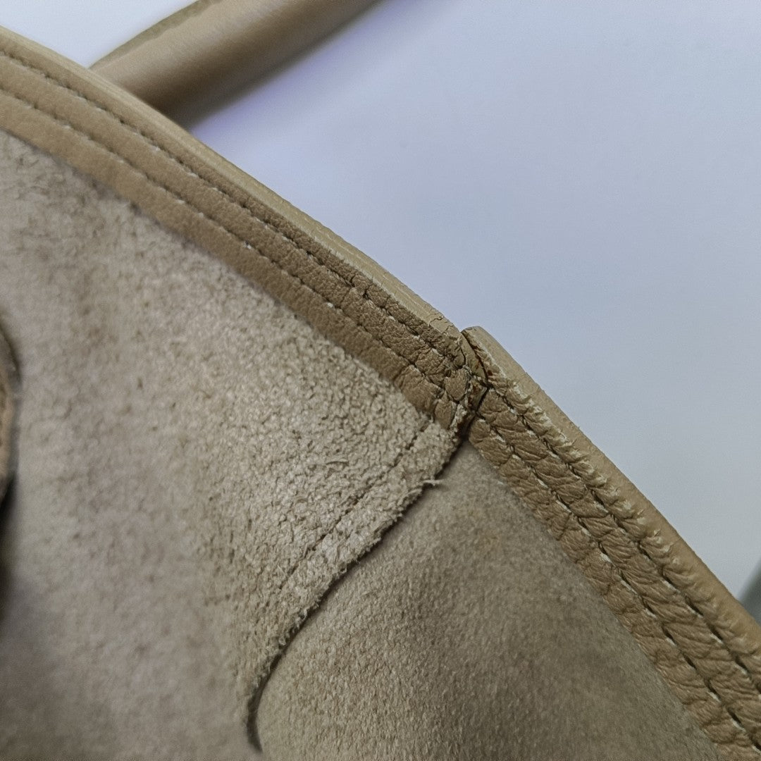 Leather Shoulder Bag Beige