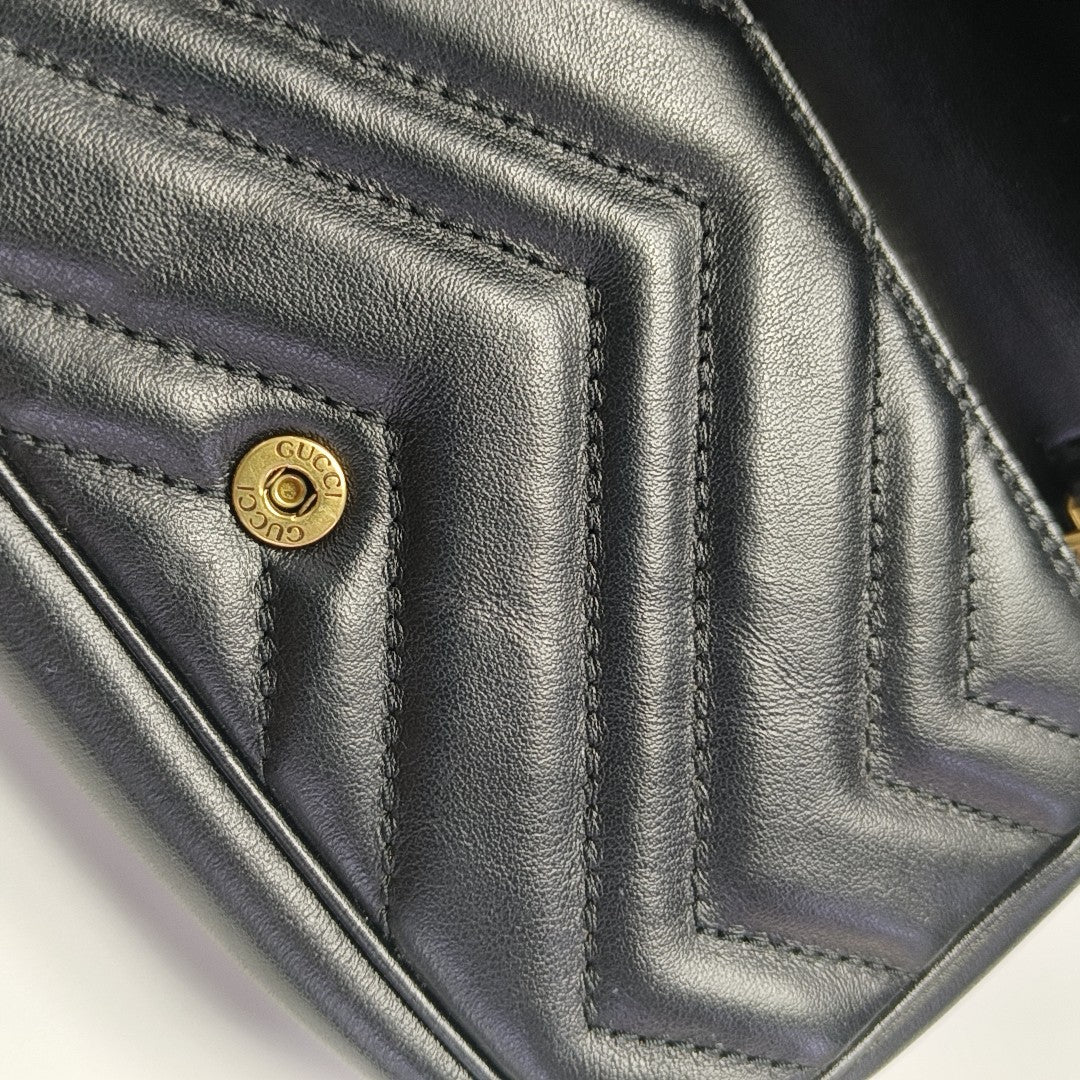 GG Marmont Mini Quilted Calfskin Black