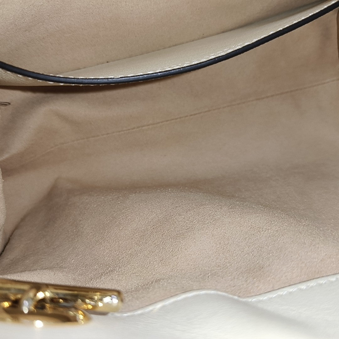Padlock Small Monogram Coated Canvas Beige