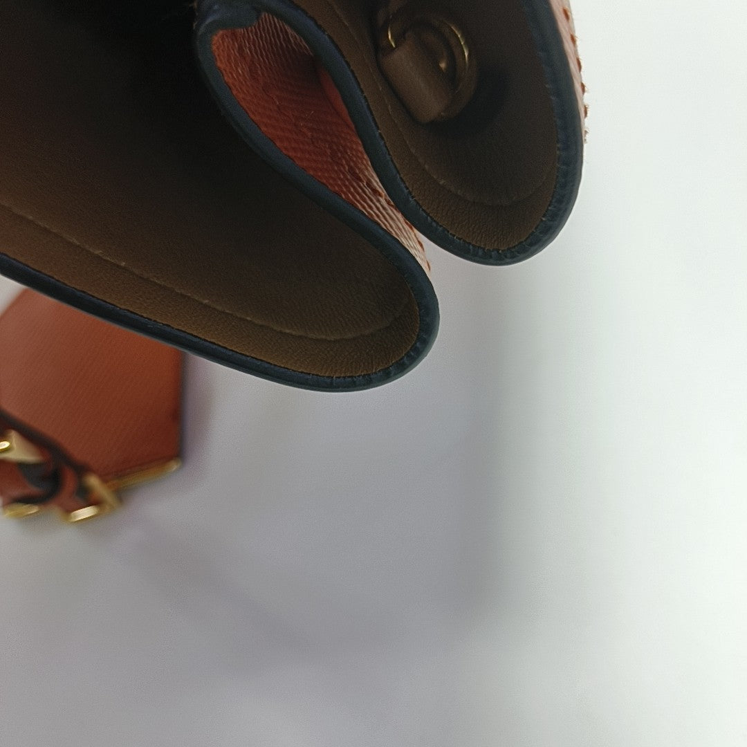 Double Medium Saffiano Calfskin Orange