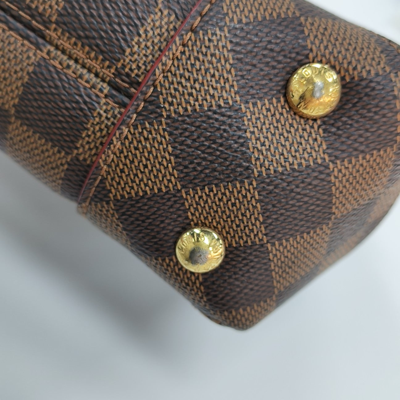 CAÏSSA Damier Ebene Coated Canvas Brown