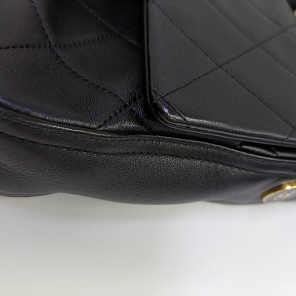 Quilted Lambskin Shoulder Bag Black