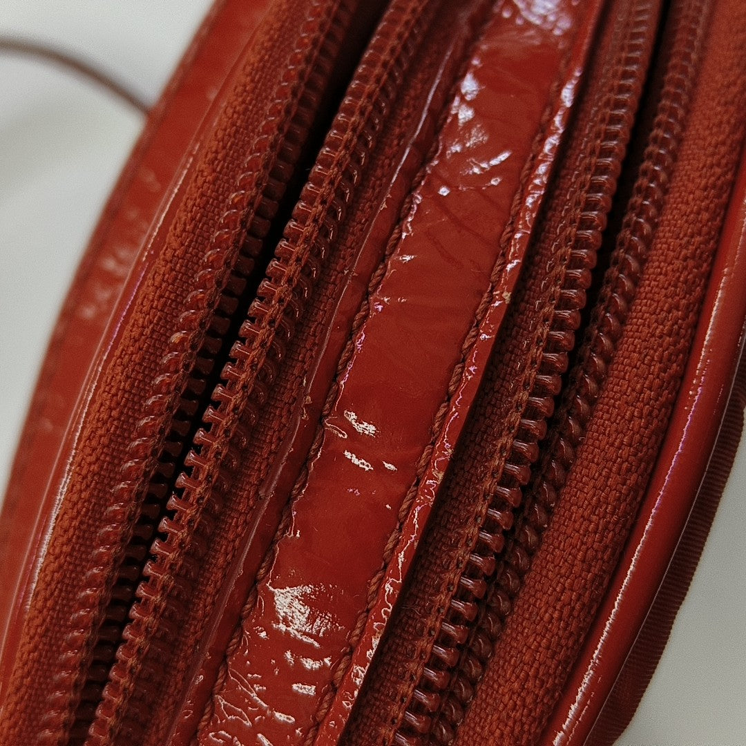 Quilted Nylon Shoulder Bag Red