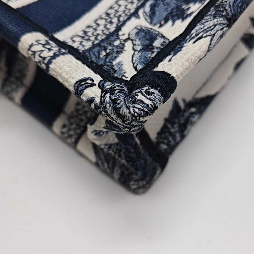 Book Tote Mini Fabric Blue