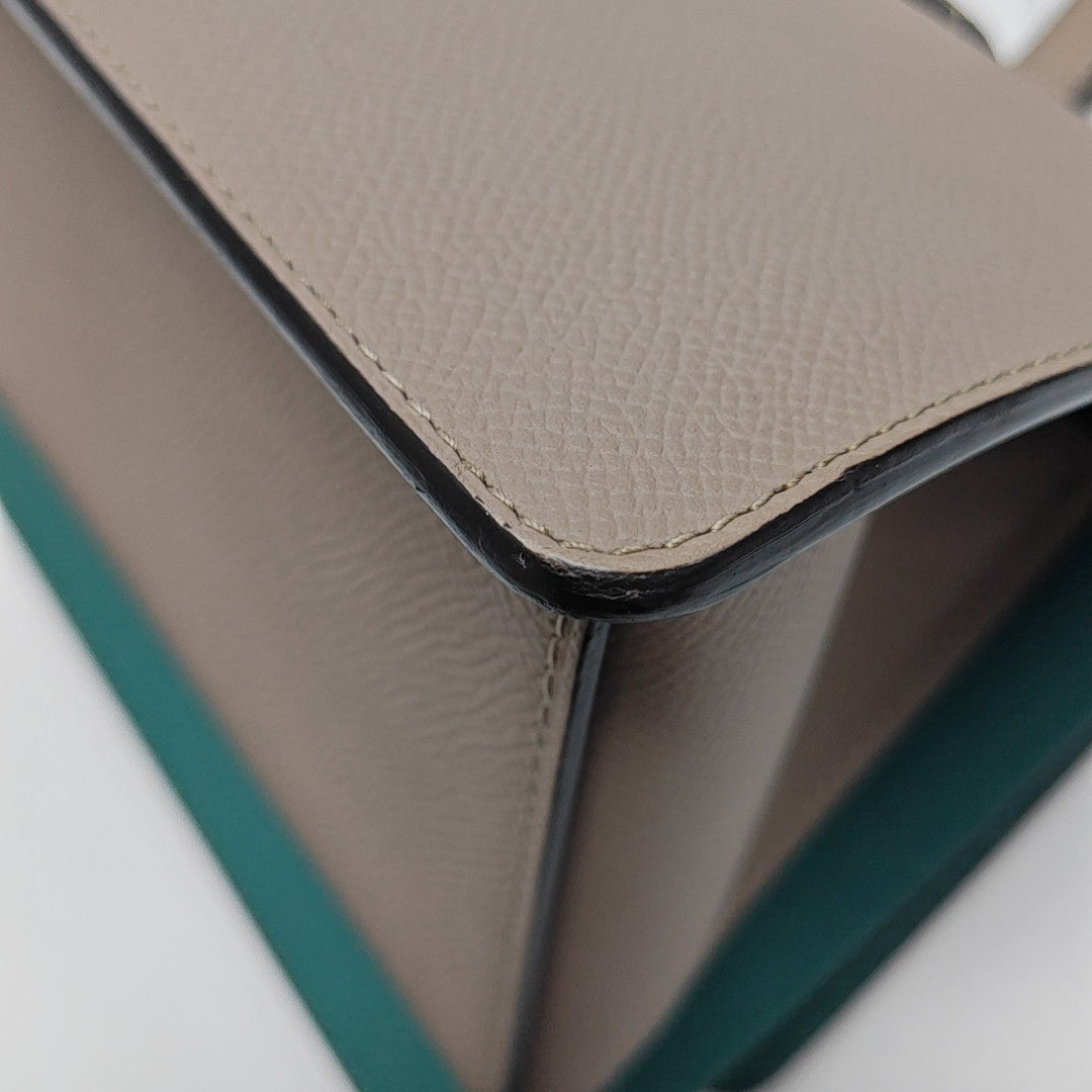 Calfskin Top Handle Bag Gray