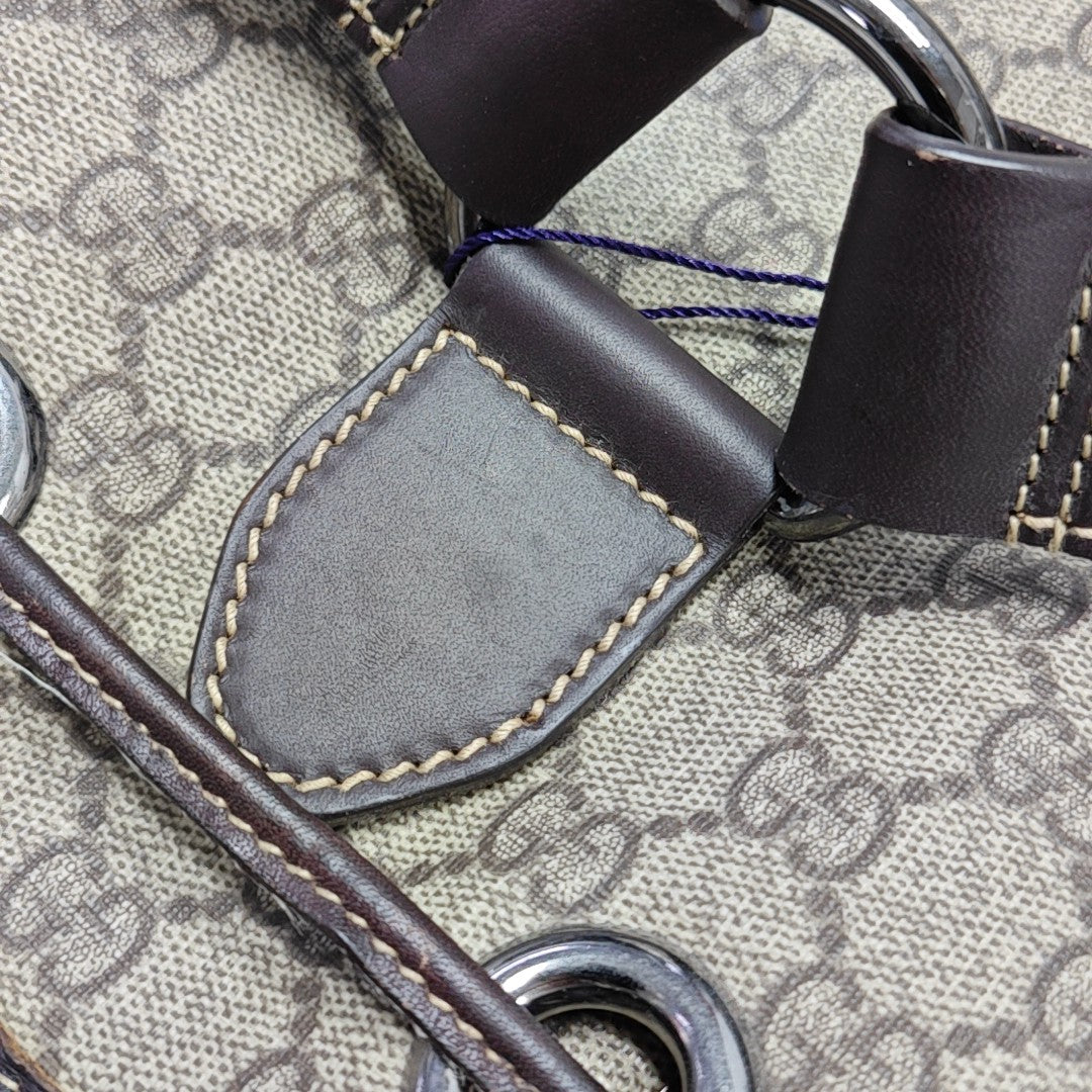 Monogram Coated Canvas Backpack Beige