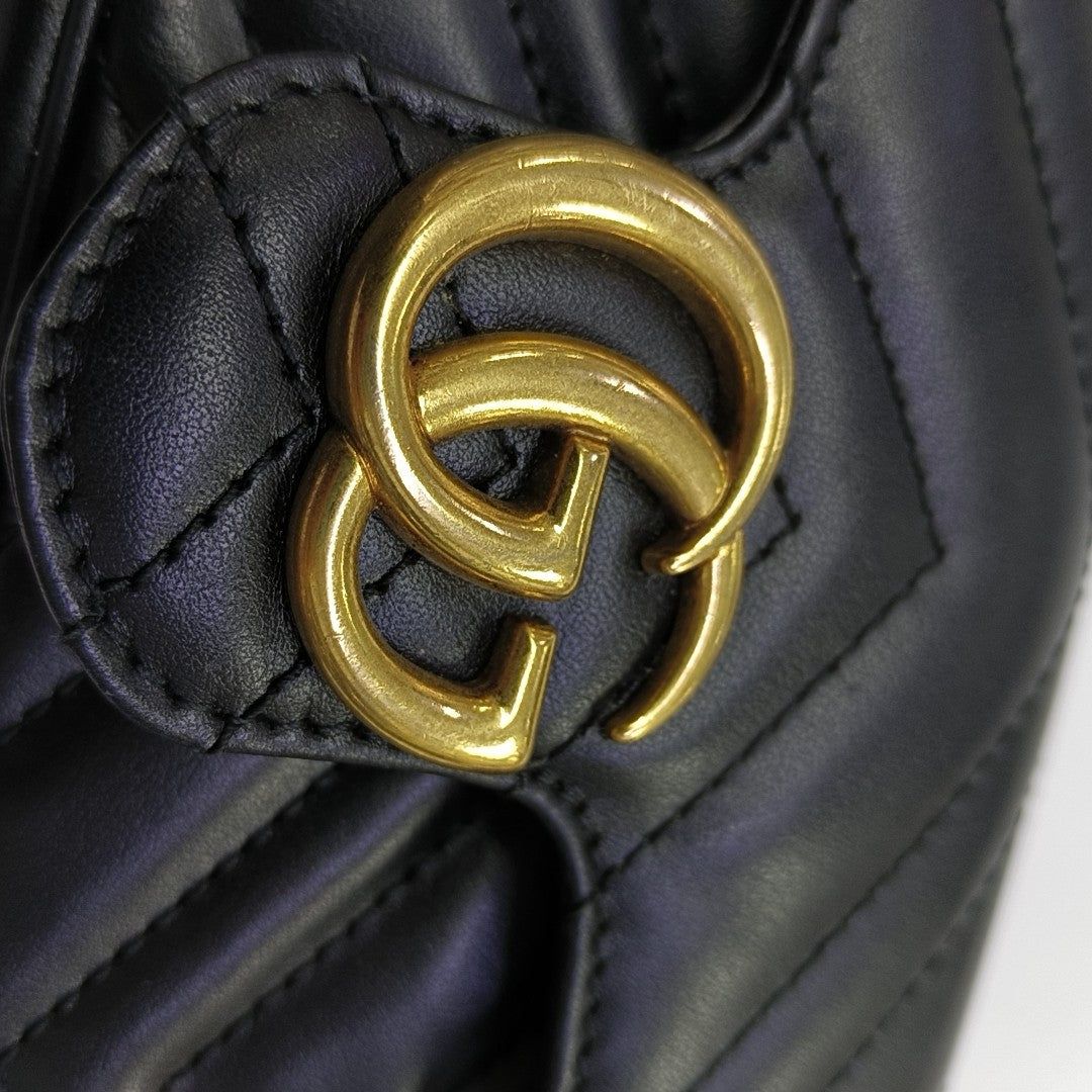 GG Marmont Mini Quilted Calfskin Black