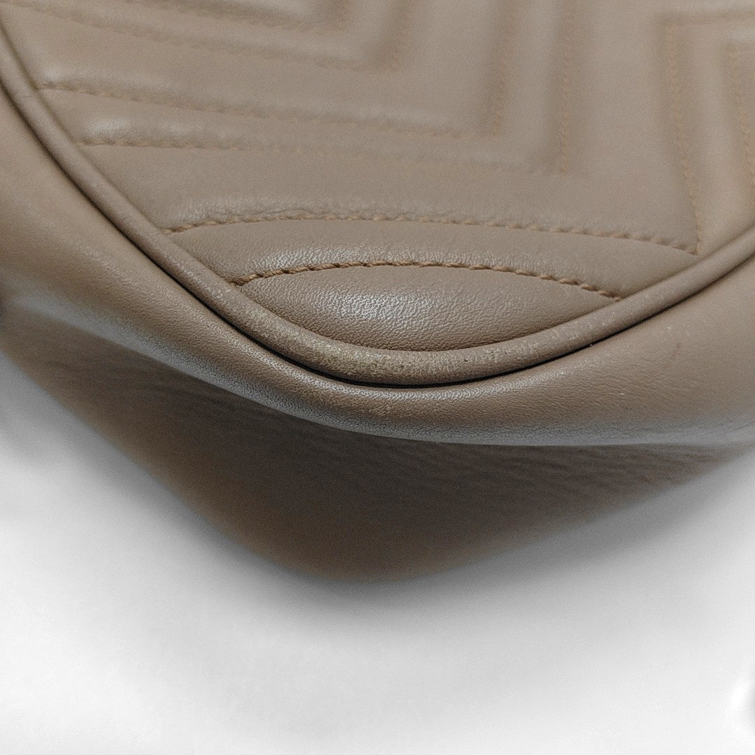 GG Marmont Small Quilted Calfskin Beige