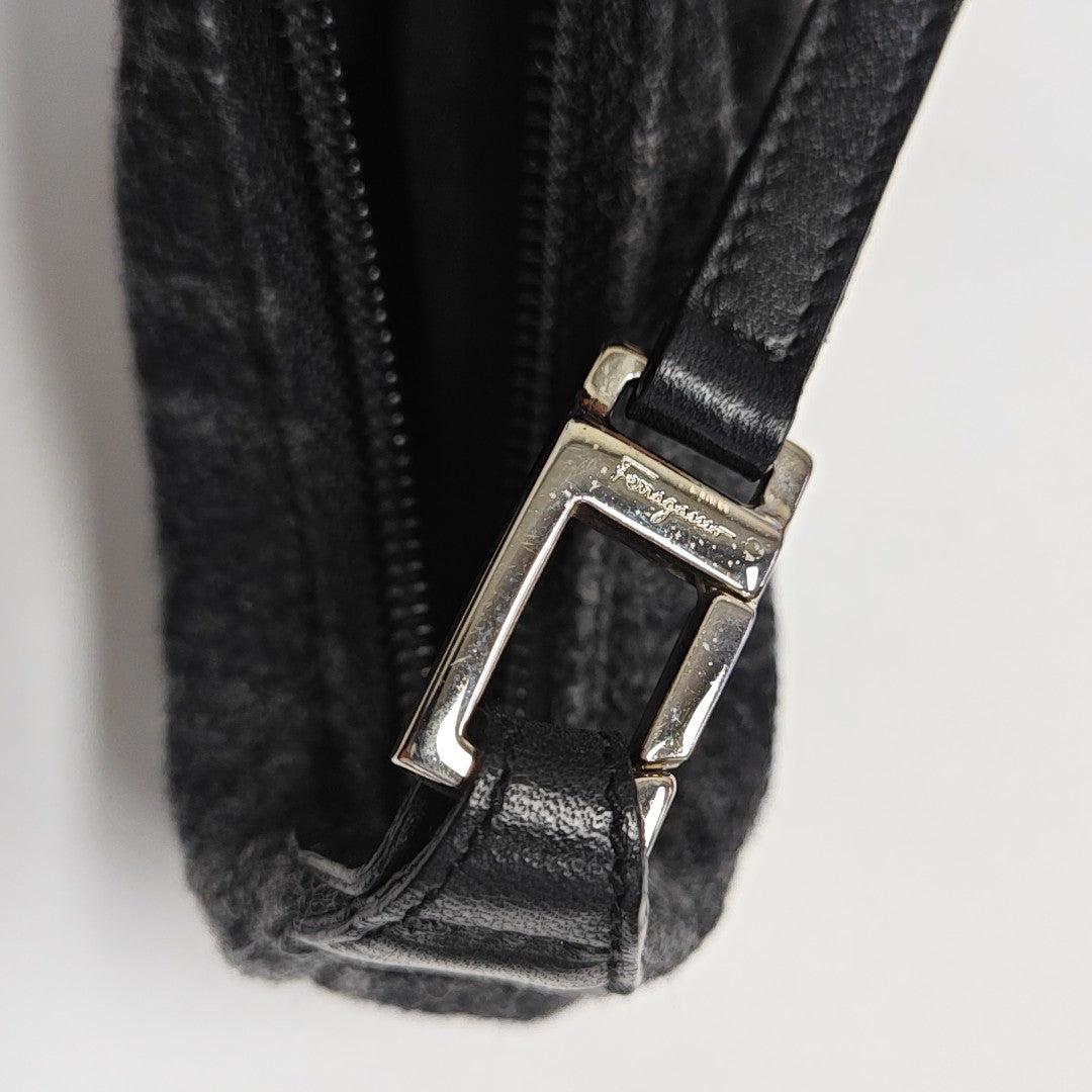 Fabric Top Handle Bag Black