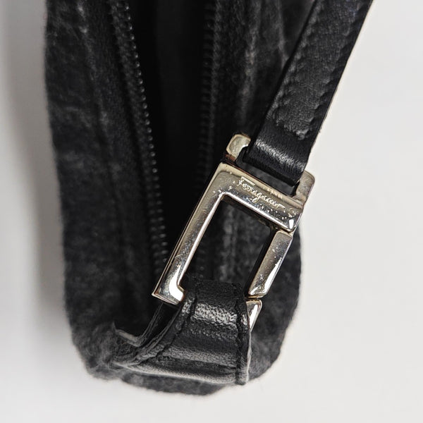 Fabric Top Handle Bag Black