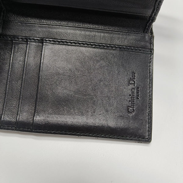 Cannage Patent Leather Wallet Black