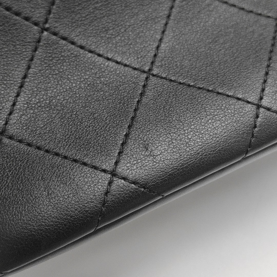 Quilted Calfskin Bucket Bag Black