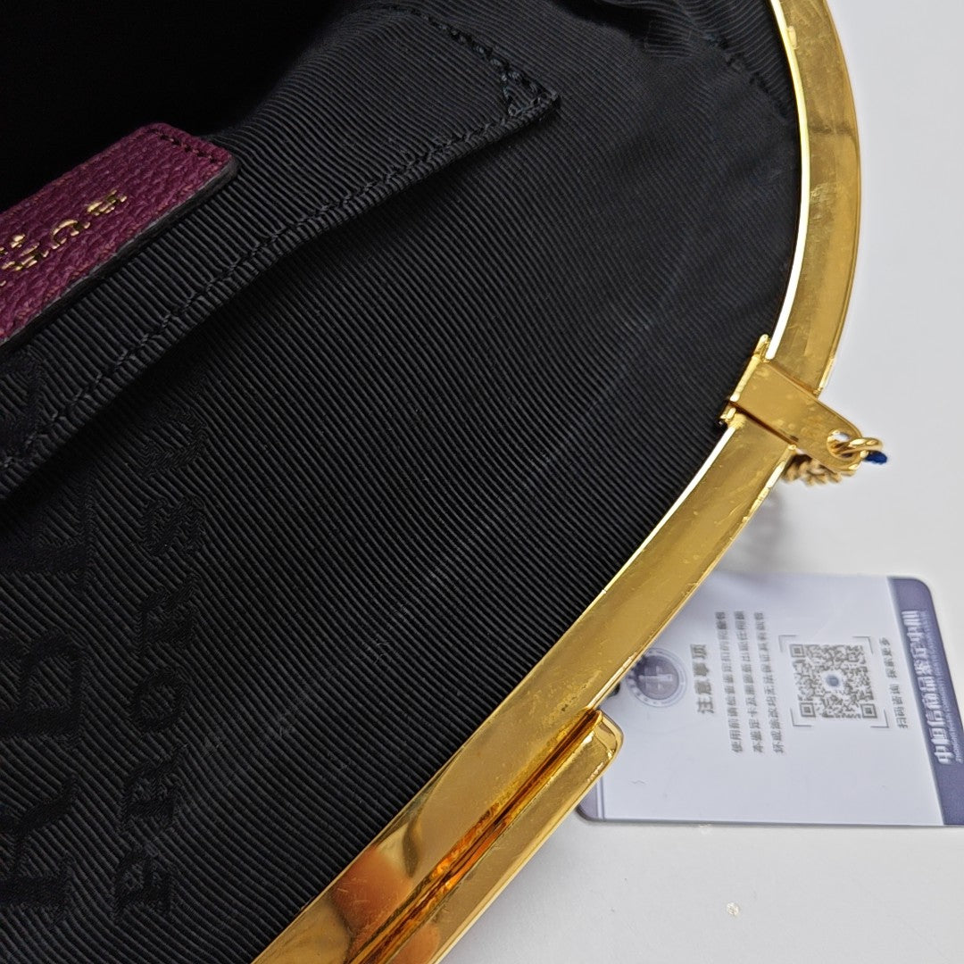 Calfskin Shoulder Bag Purple