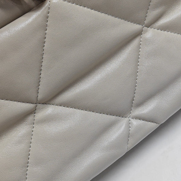CHANEL 19 Large Quilted Lambskin Beige