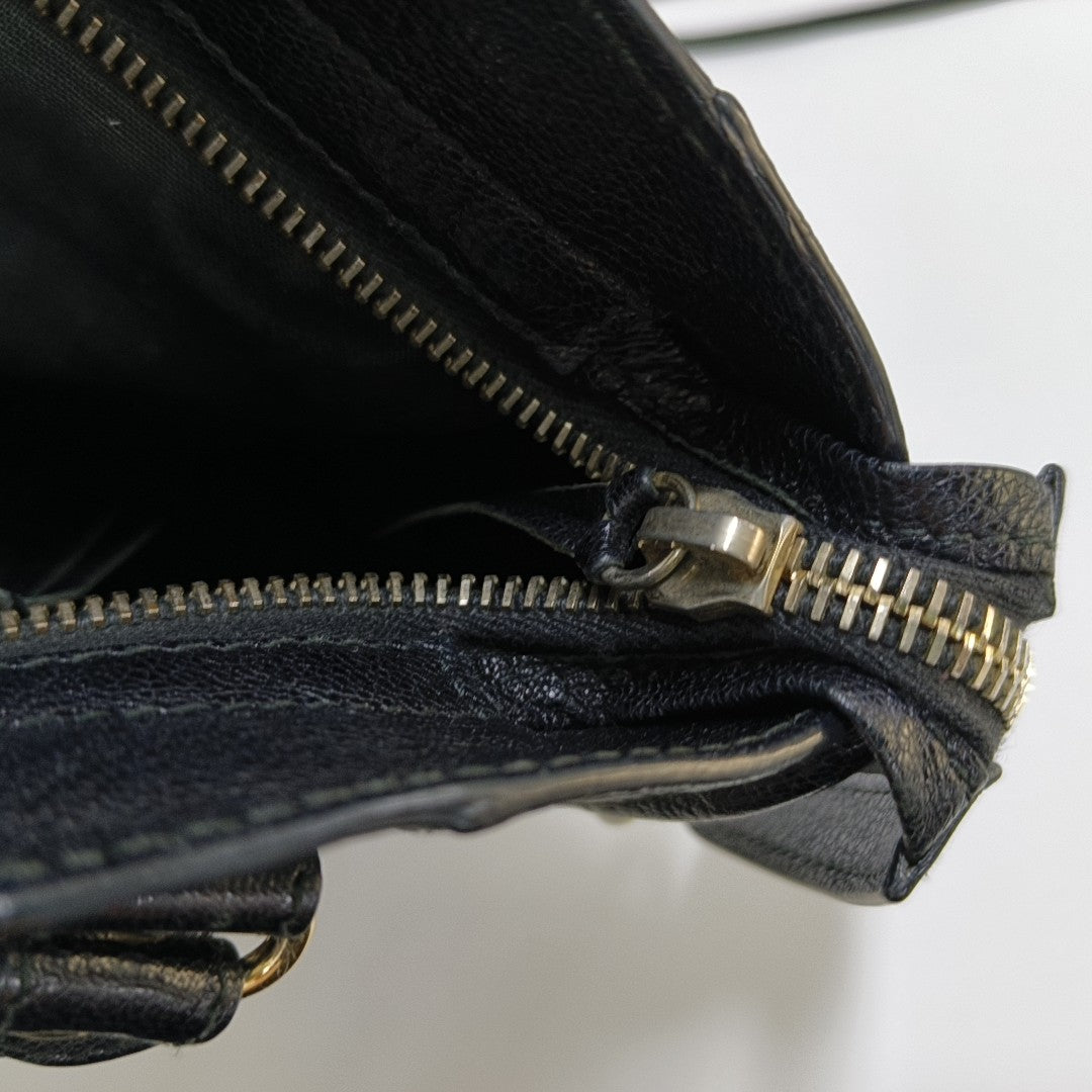 Classic Metallic Edge City Mini Lambskin Black