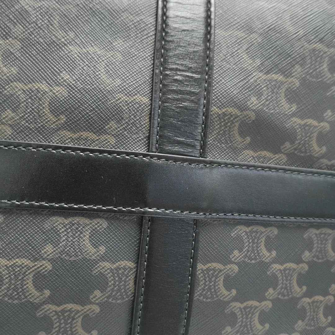 Coated Canvas Shoulder Bag Large Black