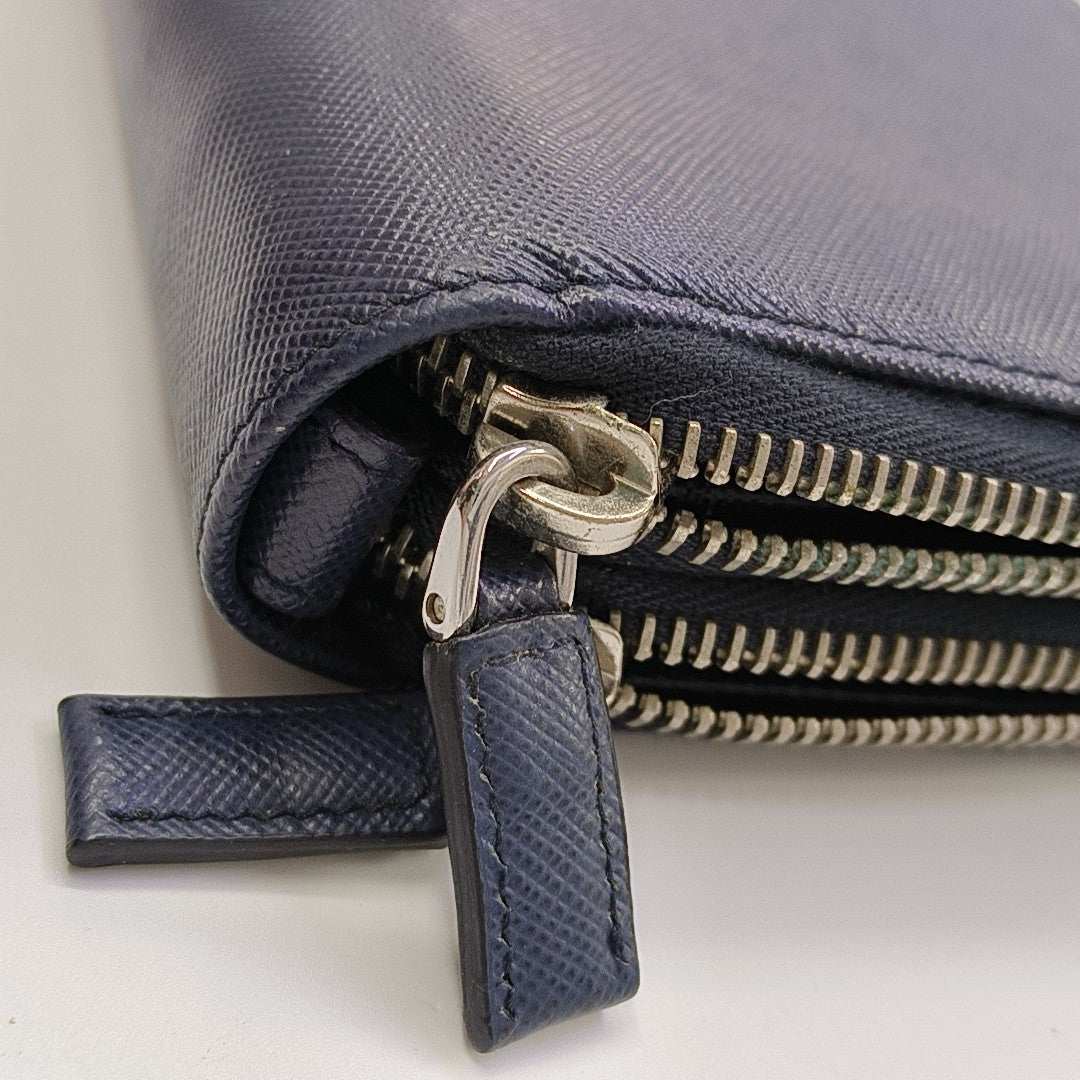 Saffiano Calfskin Clutch Blue