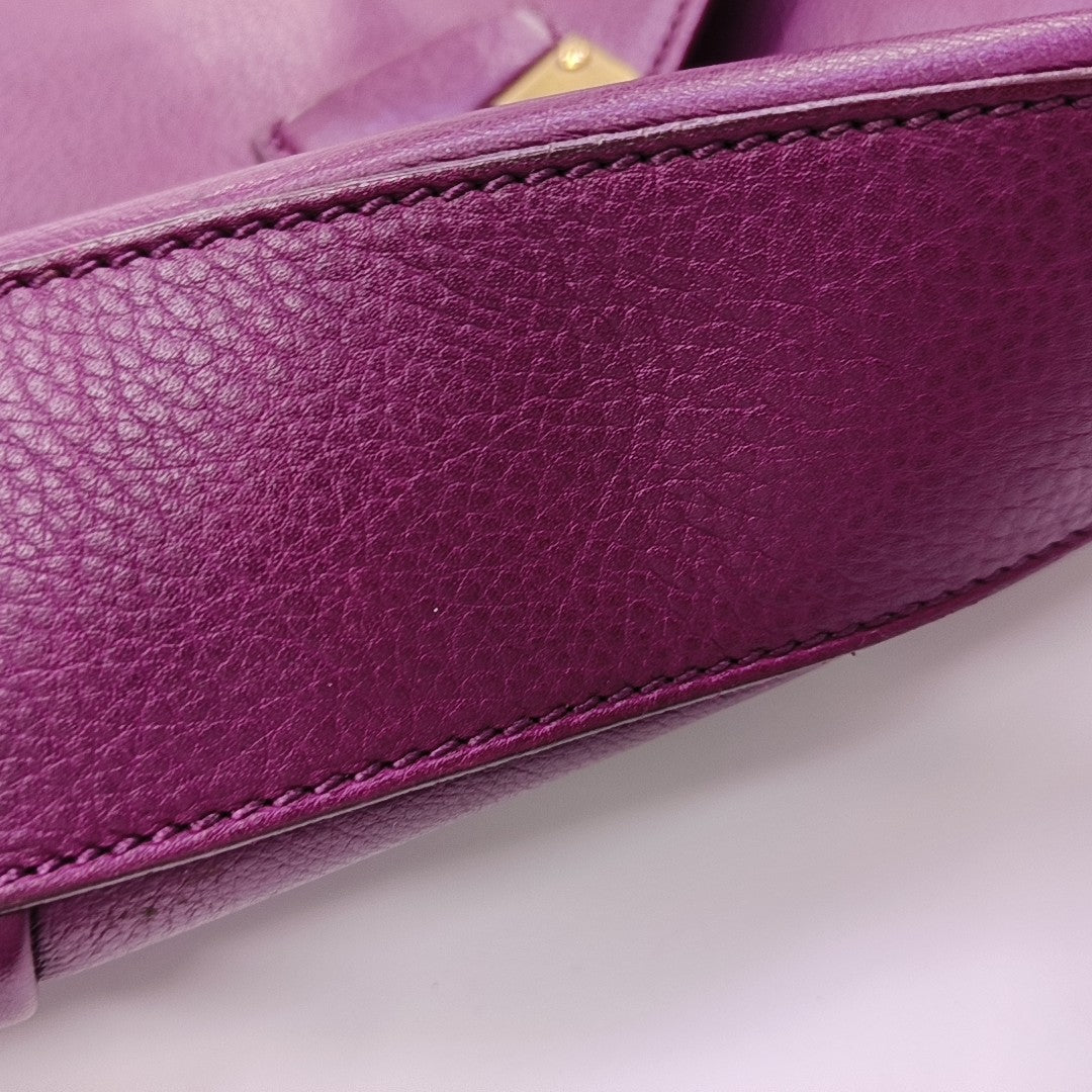 Calfskin Shoulder Bag Purple