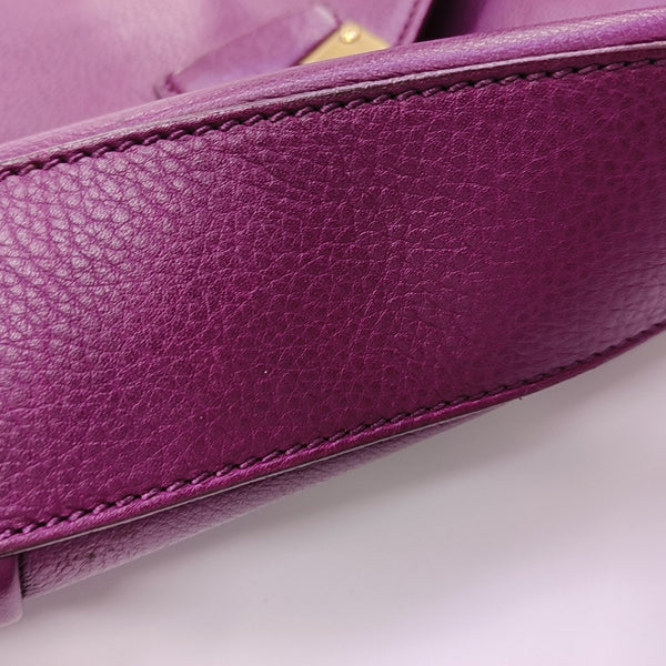 Calfskin Shoulder Bag Purple
