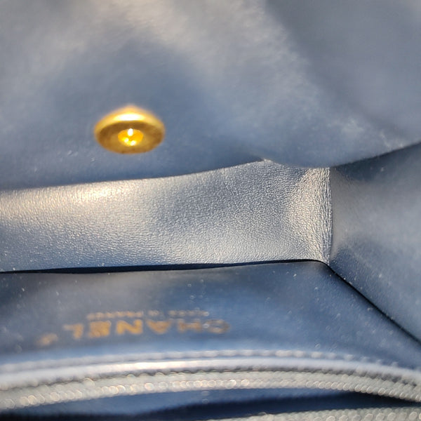 Quilted Grained Calfskin Blue