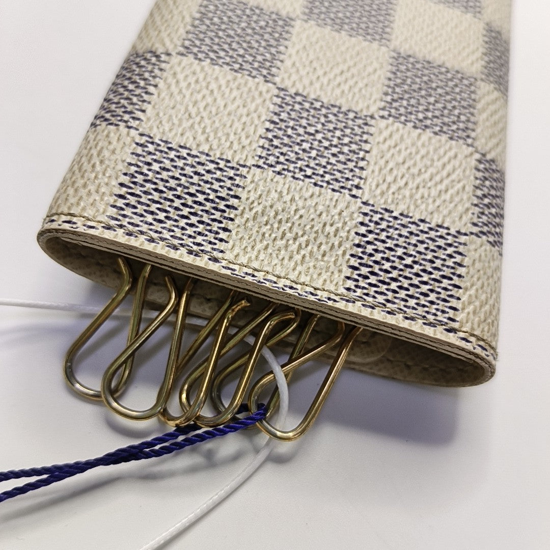 Damier Azur Coated Canvas Key Pouch White