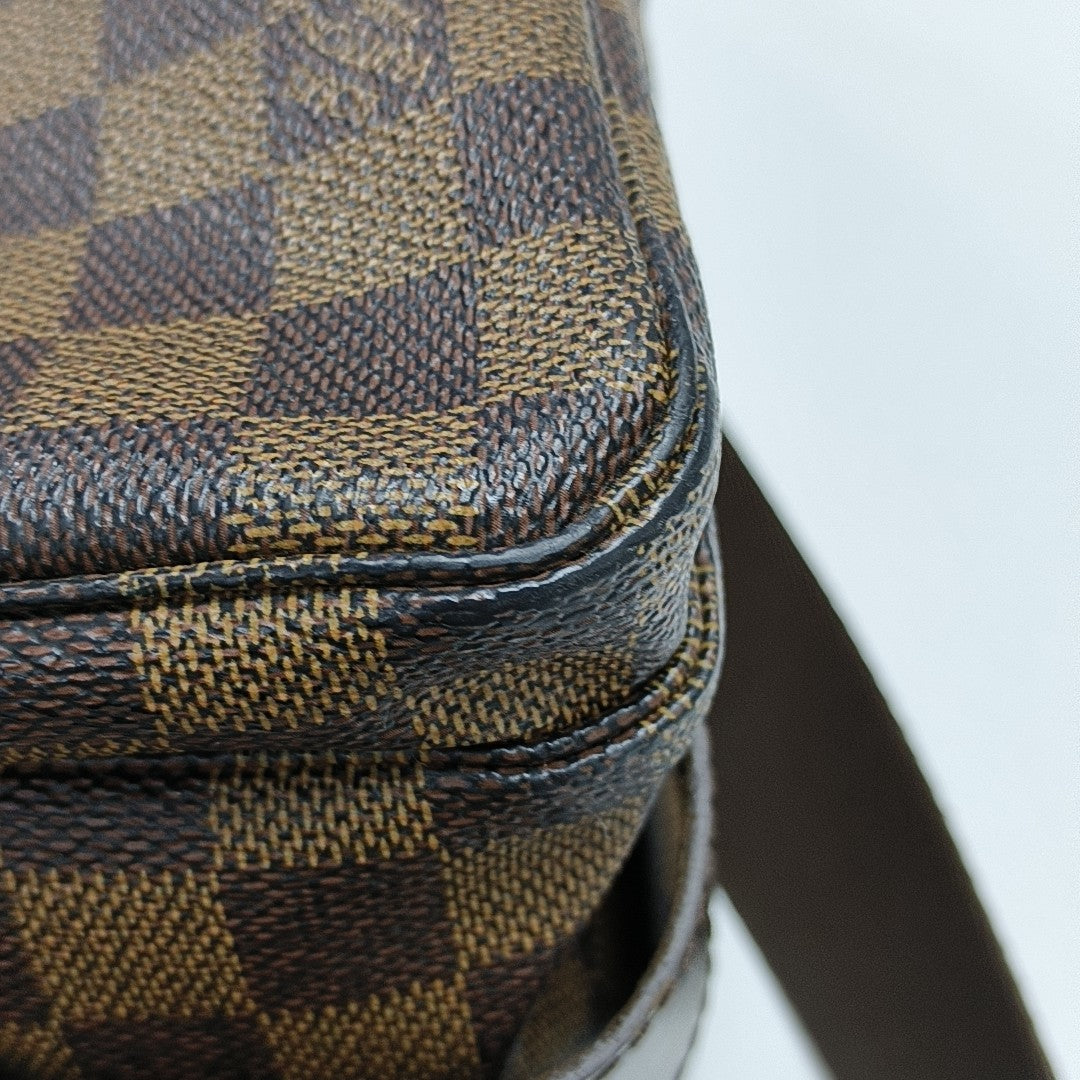 NAVIGLIO Damier Ebene Coated Canvas Brown
