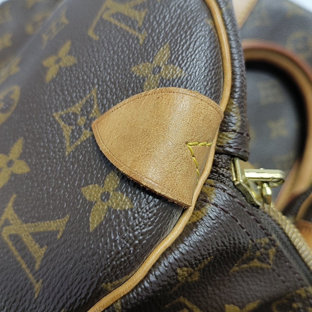 KEEPALL 45 Monogram Coated Canvas Brown
