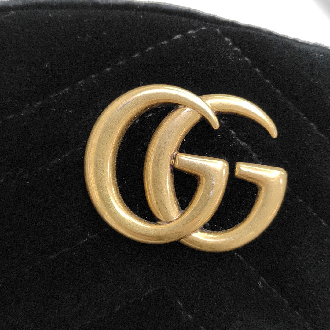GG Marmont Super Mini Quilted Velvet Black