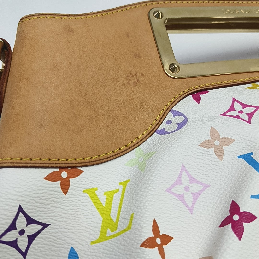 JUDY MM Monogram Coated Canvas White