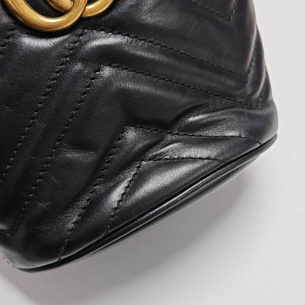 GG Marmont Mini Quilted Calfskin Black