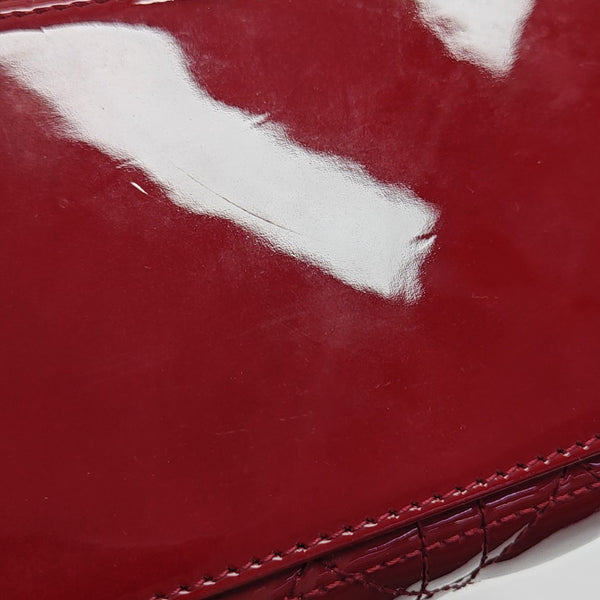 Lady Dior Medium Cannage Patent Leather Red