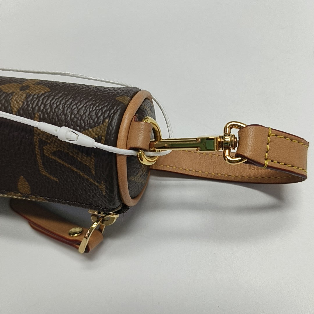 Monogram Coated Canvas Top Handle Bag Brown