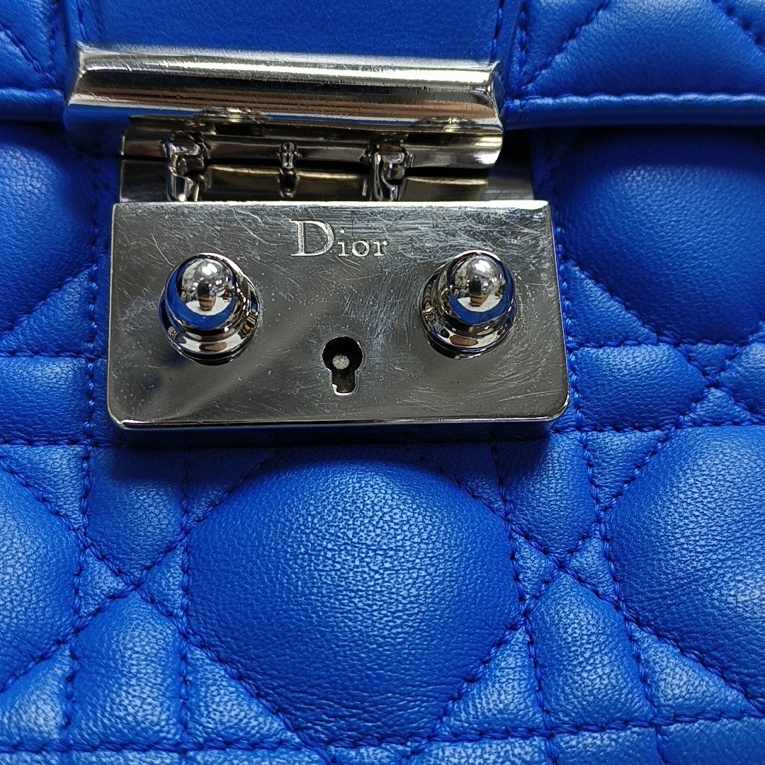 Authenticated pre-owned  Miss Dior Cannage Lambskin Blue - Crossbody Bag at Looply