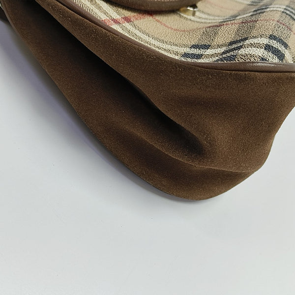Coated Canvas Shoulder Bag Beige