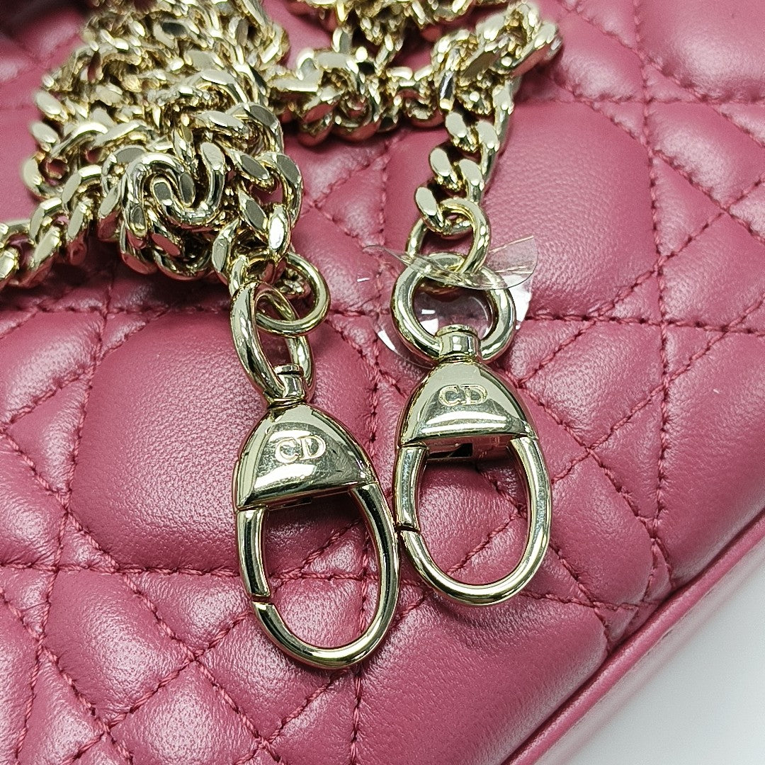 Lady Dior Mini Cannage Lambskin Red