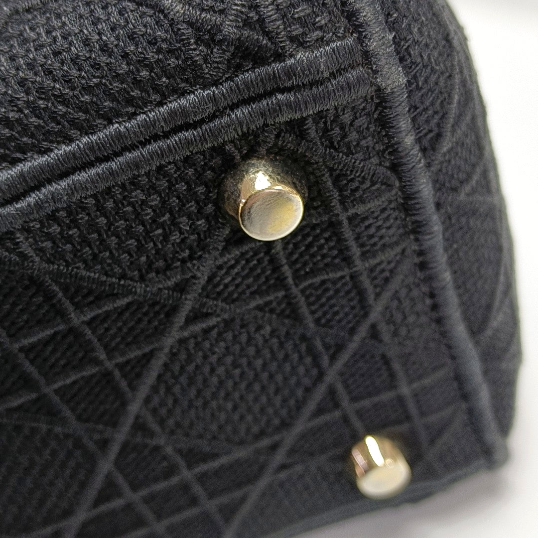 Authenticated pre-owned  Lady D-Lite Medium Cannage Canvas Black - Shoulder Bag at Looply