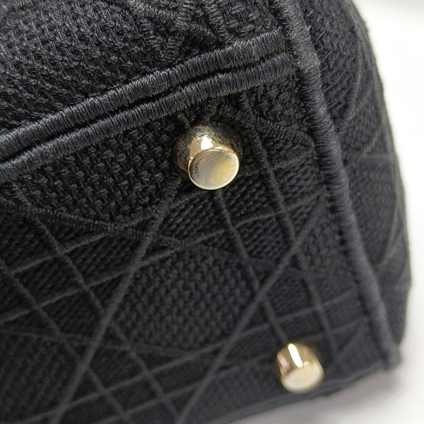 Authenticated pre-owned  Lady D-Lite Medium Cannage Canvas Black - Shoulder Bag at Looply