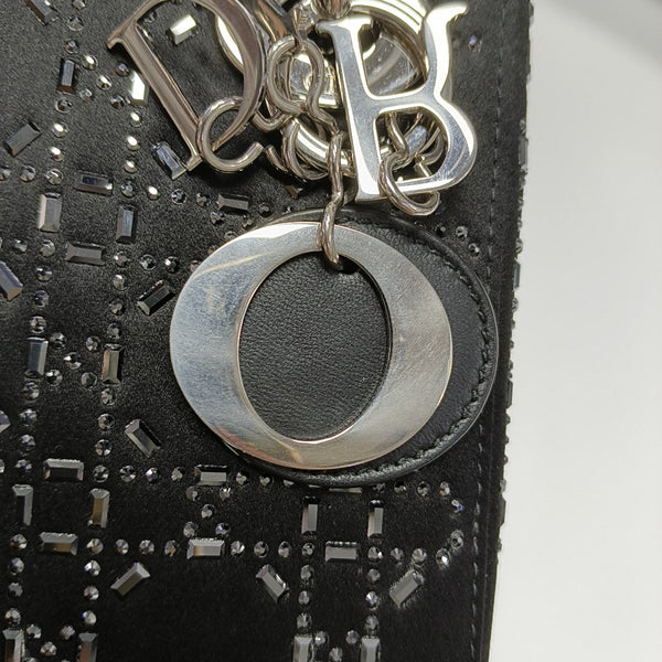 Lady Dior Mini Cannage Silk Satin Black