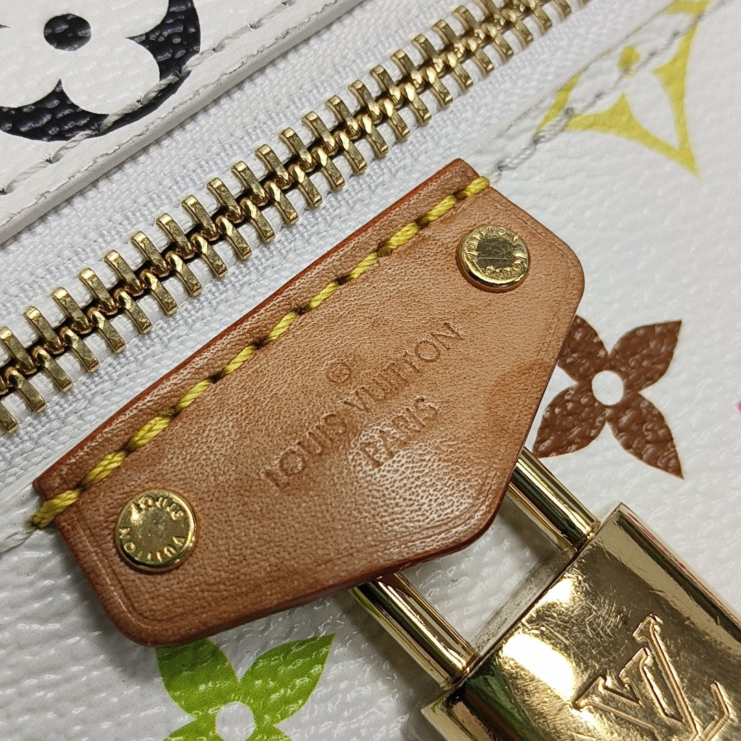 LV × TM Vanity Chain Pouch Monogram Coated Canvas White