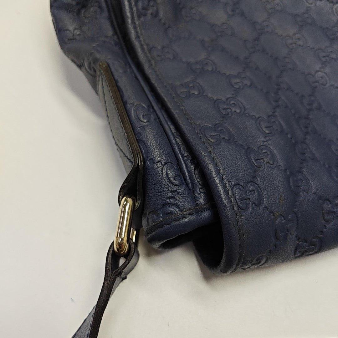 Monogram Calfskin Shoulder Bag Blue