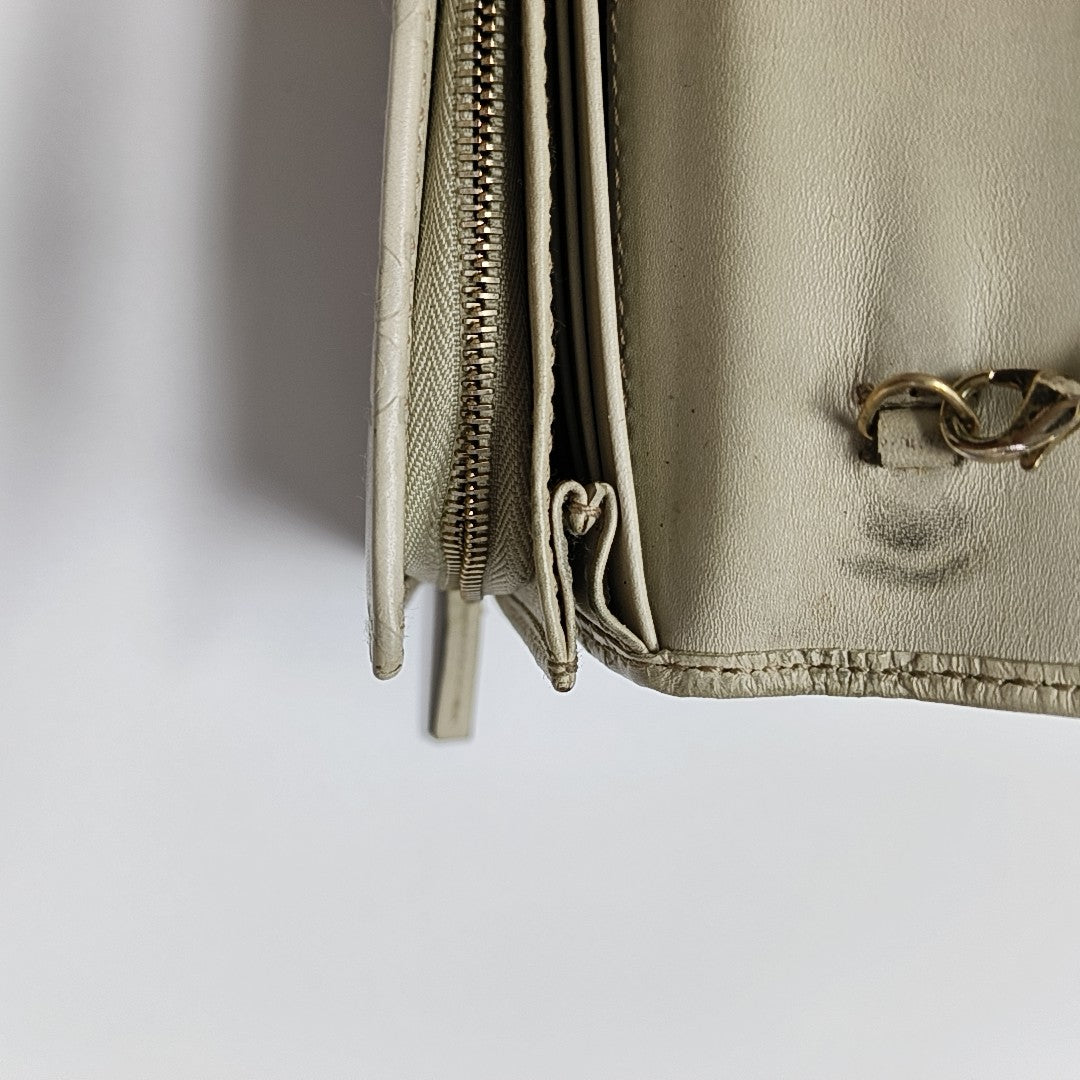 Monogram Calfskin Top Handle Bag Beige