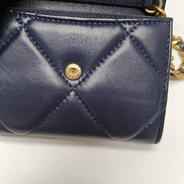 CHANEL 19 Small Quilted Lambskin Blue