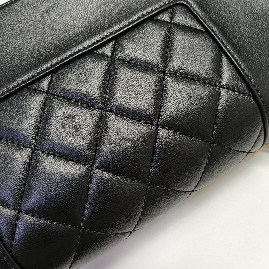 MADEMOISELLE Medium Quilted Lambskin Black