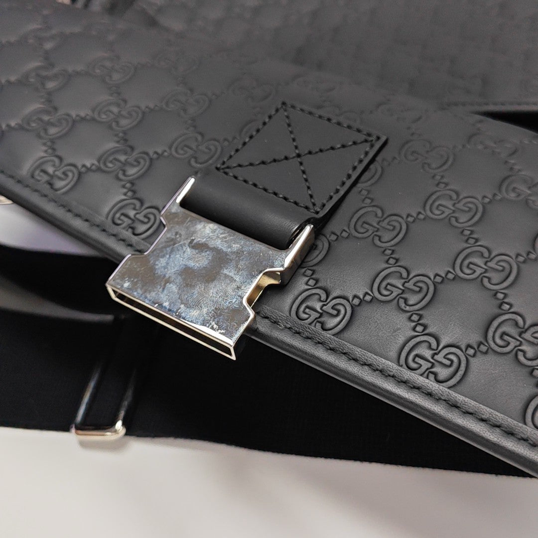 Monogram Calfskin Shoulder Bag Black